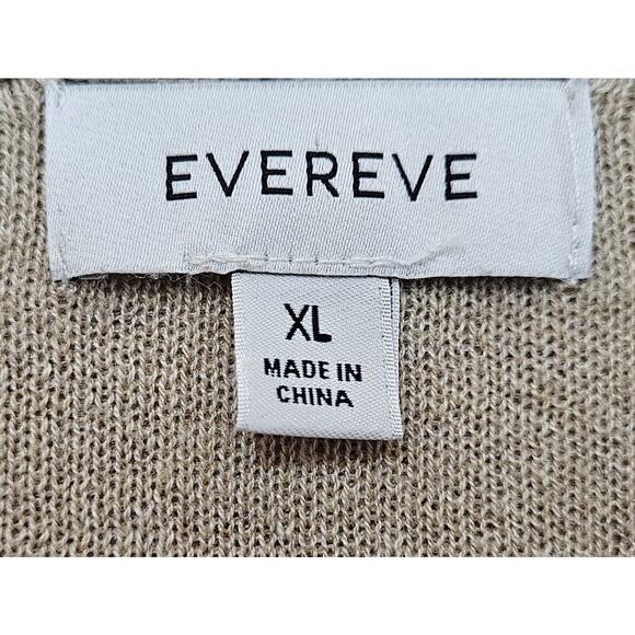 EVEREVE Women's XL Harriet Hoodie Sweater Oat Beige Gray Trim Neutral Soft 48" - Picture 3 of 7